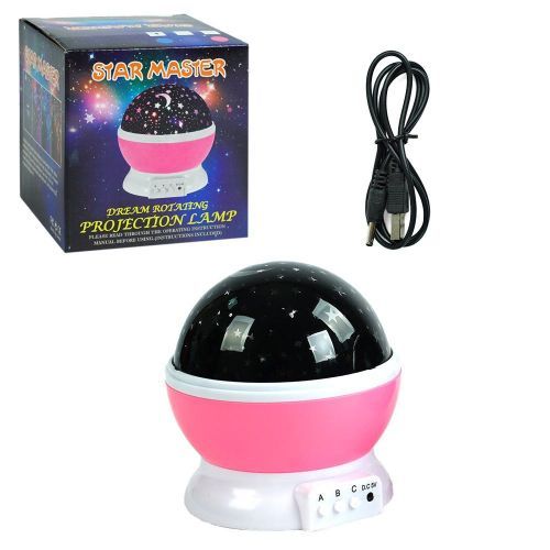 Уценка. Ночник-проектор "Star Master" вращающийся (розовый) - Мята упаковка