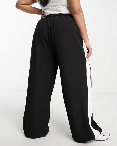 Женские трикотажные брюки палаццо больших размеров с лампасами KA113 размер 48/52 цвет черный | Зображення 1