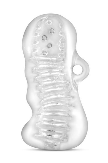 Мастурбатор чоловічий ручний стимулятор M FOR MEN HAND Tool CLEAR — м'який, прозорий, текстурний, з ручкою | Зображення 1