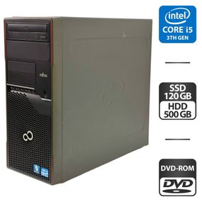 Комп'ютер Fujitsu Celsius W420 Tower / Intel Core i5-3470 (4 ядра по 3,2 - 3,6 ГГц) / 16 ГБ DDR3 / 120 ГБ SSD + 500 ГБ HDD / Intel HD Graphics 2500 / DVD-ROM б/в