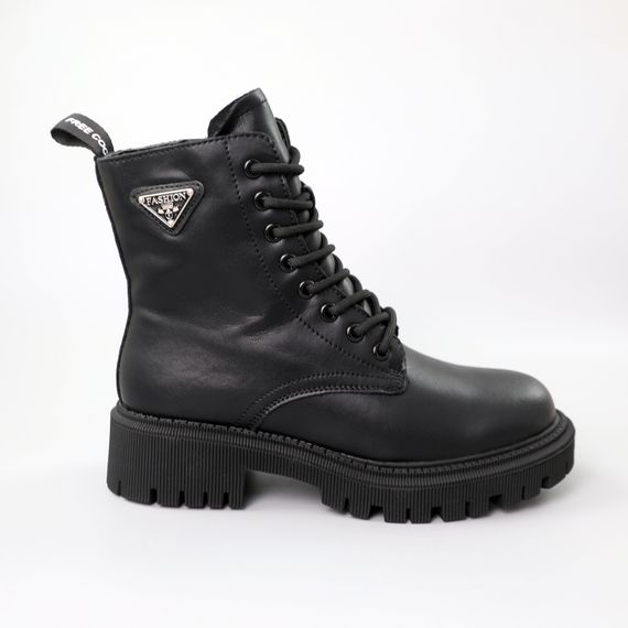 Черевики шкіряні з хутром 586855 Чорні 36 37 39 40 41