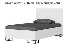 Ліжко Ascet (Аскет) Art in Head, у скандинавському стилі 1200х20000 мм колір Білий діамант