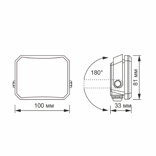 LED Прожектор 20W 5000К 220V чорний VLE-F3-0205B F3 Videx | Зображення 5