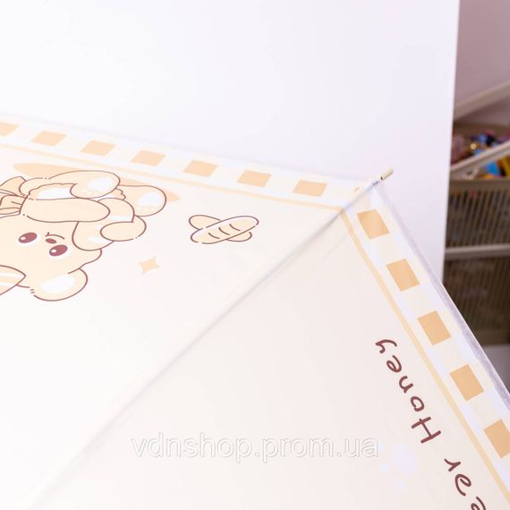 Класична дитяча парасолька-тростина напівавтомат з поліестеру міцна надійна 8 спиць діаметр 94 см Жовтий HP-23-11Y | Зображення 3