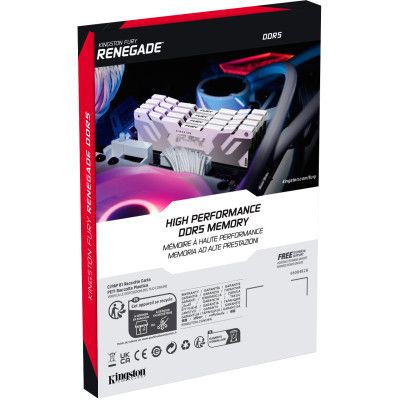 Модуль памяти для компьютера DDR5 16GB 6400 MHz Renegade White/Silver Kingston Fury (ex.HyperX) | Зображення 4