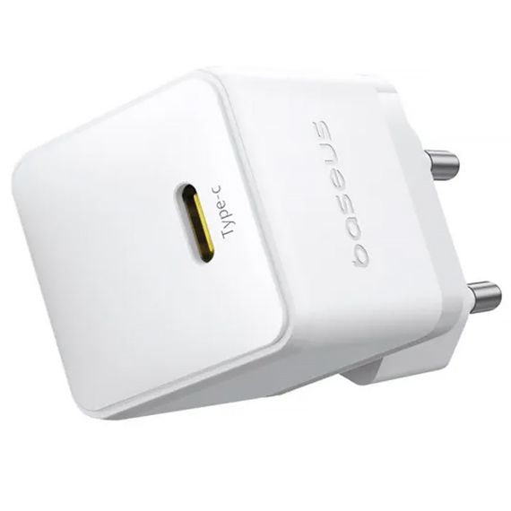 СЗУ Baseus Palm Fast Charger 20W (1USB-C) + кабель Type-C to Type-C (P10111602) Moon White | Зображення 1