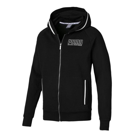 Свитшот спортивный Puma Athletics Hooded 854140 01 (черный, мужской, спортивный, хлопок, логотип пума)