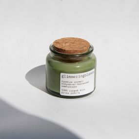 Ароматична свічка glimmeringblends "полунично-персикове шампанське" з соєвого воску 100 мл