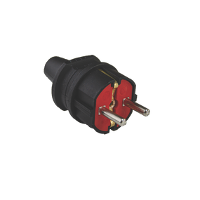 Вилка з заземленням, 16А, чорна, AY-KA, (арт. 62-13-32)