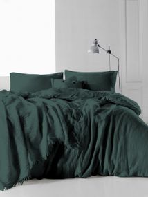 Комплект постільної білизни SoundSleep Muslin Dark Green євро (93197670)