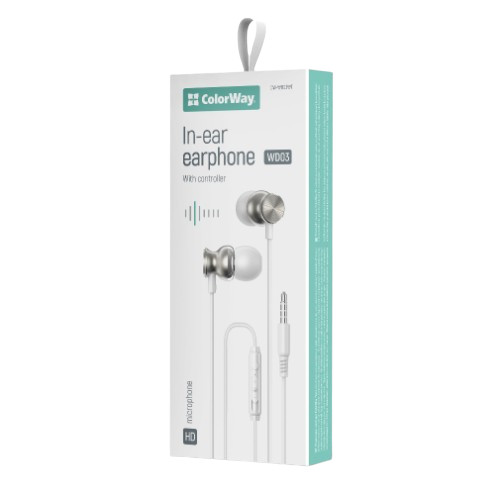 Навушники ColorWay Wired Earphone CW-WD03WT 3,5мм mini-jack білий | Зображення 1
