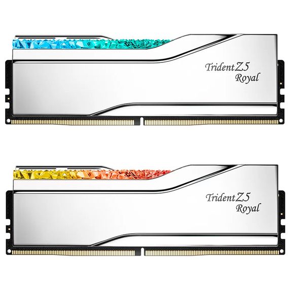 Модуль пам&#039;яті для комп&#039;ютера DDR5 32GB (2x16GB) 7600 MHz Trident Z5 Royal Silver G.Skill (F5-7600J3646G16GX2-TR5S)