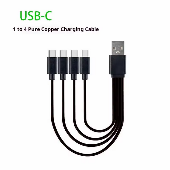 Кабель USB Type-C 4 в 1 Type-C Чорний 0.2 м | Зображення 1