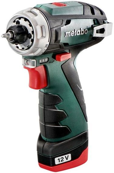 Metabo Шурпокрут-дриль POWERMAXX BS BASIC, акумуляторний, 2*12В, 2 Аг, 0-360/0-1400об/хв, патрон 1-10мм, шестигранник, 17/34Нм (600984500) | Зображення 1