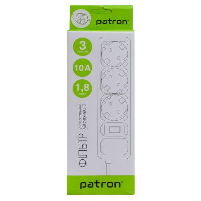Сетевой фильтр питания Patron EXT-PN-SP-1032, 1.8m Black (EXT-PN-SP-1032) | Зображення 2