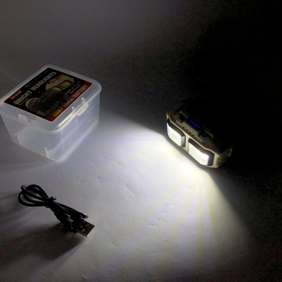 Led headlamp налобний ліхтар HX-816S 2COB(white+red), Потужний акумуляторний налобний ліхтарик KO-75 | Зображення 5