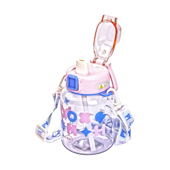 Пляшка для води Gucgres дитяча 650 мл на ремінці рожева HP-14-43P | Зображення 1