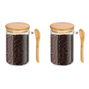 Скляні банки герметичні з кришками та ложками на 540 мл, банки для цукерок із кришками, прозорі банки