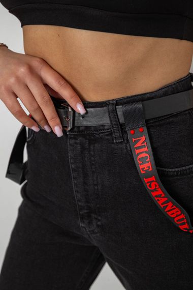 Джинсы женские Mom-fit, цвет черный, 182R9135 | Зображення 4