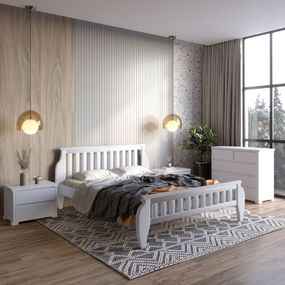 Односпальне дерев'яне ліжко Mebigrand Прага Сіро-блакитний (S2010R80B) 80х190 см (MBG-7210)