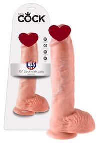 Фалоімітатор на присосці з мошонкою King Cock (25 см) sexstyle