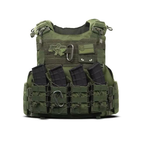 Плитоноска IBV Ukrarmor аналог IOTV, бронежилет-носій Cordura 1000 MOLLE, військова плитоноска ЗСУ, страйкбол, колір Олива | Зображення 4