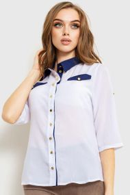 Блуза классическая  цвет бело-синий 230R101
