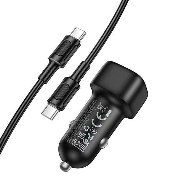 АЗП Borofone BZ34B Cloud PD20W+QC3.0 total 38W (1USB-A/1C) + кабель Type-C to Type-C Black | Зображення 3