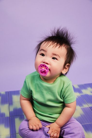 Соска пустушка Bibs 6-18 міс Boheme natural rubber кругла Bubblegum | Зображення 2