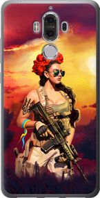 Чехол на Huawei Mate 9 Украинка с оружием "5316u-425-17620"