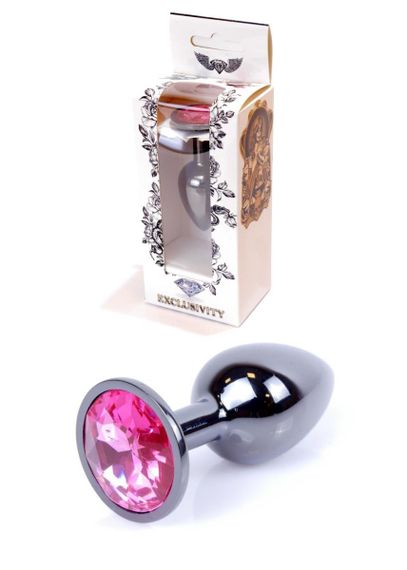 Анальна пробка - Jewellery Dark Silver Plug Pink sexstyle