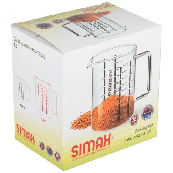 Мірний кухоль скляний Simax 1 л жароміцний з поділками для кухні та випічки (3843) | Зображення 9