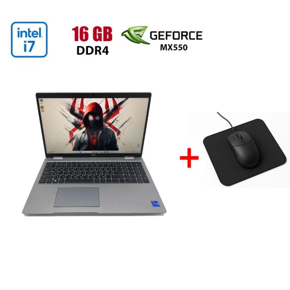 Игровой ультрабук Dell Latitude 5530 / 15.6" (1920x1080) IPS / Intel Core i7-1265U (10 (12) ядер по 3.6 - 4.8 GHz) / 16 GB DDR4 / 512 GB SSD / nVidia GeForce MX550, 2 GB GDDR6, 64-bit / WebCam б/у + Подарок Мышка и коврик