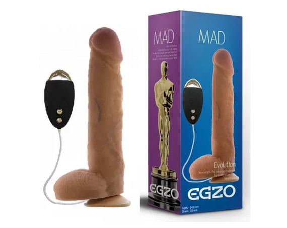 Вібратор на присоску EGZO Ciberskin DVR005 (24 см х 5 см) Sex Aura | Зображення 1