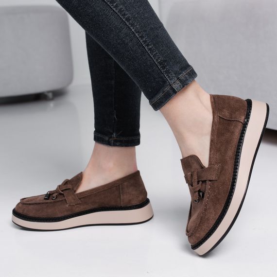 Лоферы женские Fashion Irma 3924 40 размер 25,5 см Коричневый | Зображення 2