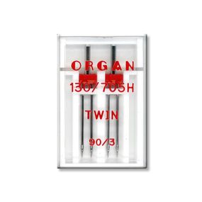 Голки швейні подвійні універсальні ORGAN TWIN No90/3 пластиковий бокс для побутових швейних машин