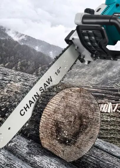 Акумуляторна ланцюгова пилка Electric SAW 16 дюймів + 2 акумулятори потужна електропилка BLUE | Зображення 2