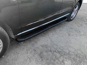 Бокові пороги Tayga Black (2 шт., алюміній) для Ауди Q5 2008-2017 рр