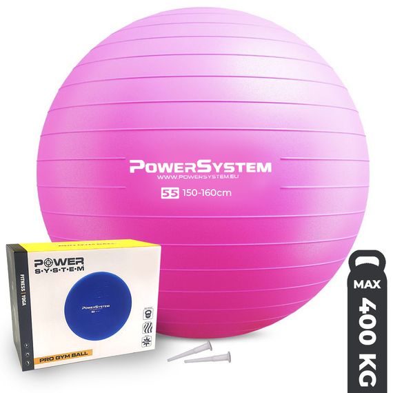 М'яч для фітнесу (фітбол) Power System PS-4011 Ø55 cm PRO Gymball Pink