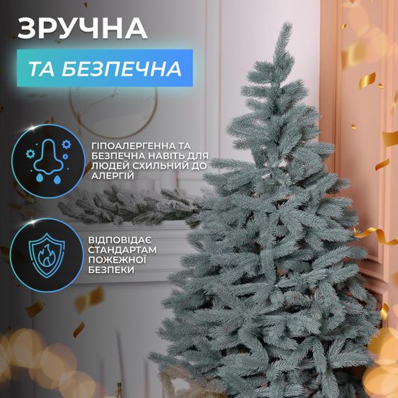 Лита штучна ялинка 1,3 м блакитна Косовська Преміум KOS-KOSBL13 | Зображення 4