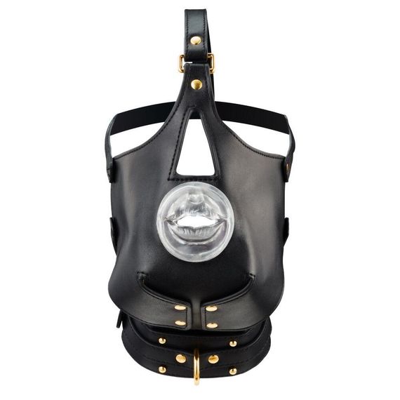 Маска-збруя для орального сексу з повідцем LOCKINK SEVANDA Blowjob Head Muzzle with Leash Sex Aura