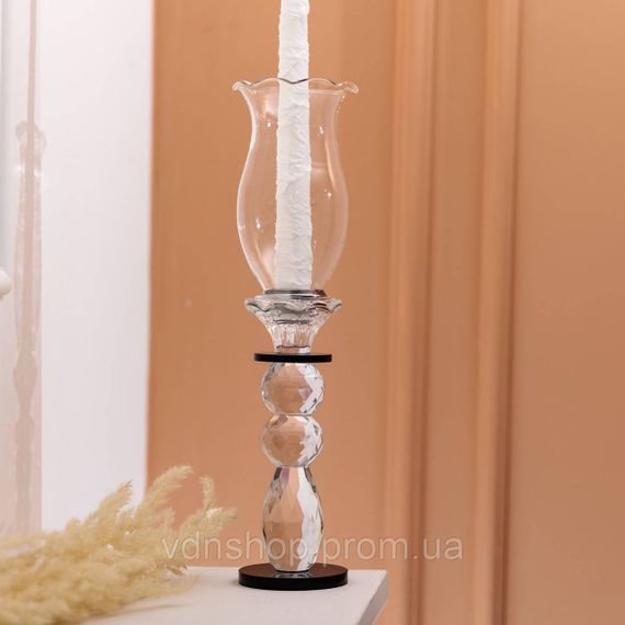 Підсвічник скляний 7×32 см підсвічник декоративний келих на ніжці HP-4-3L | Зображення 3