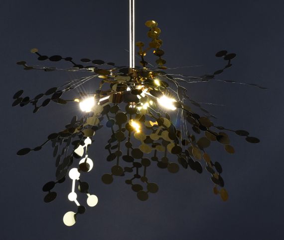 Люстра підвісна на 3 лампочки 27343 Золото 50-200х50х50 см. | Зображення 1