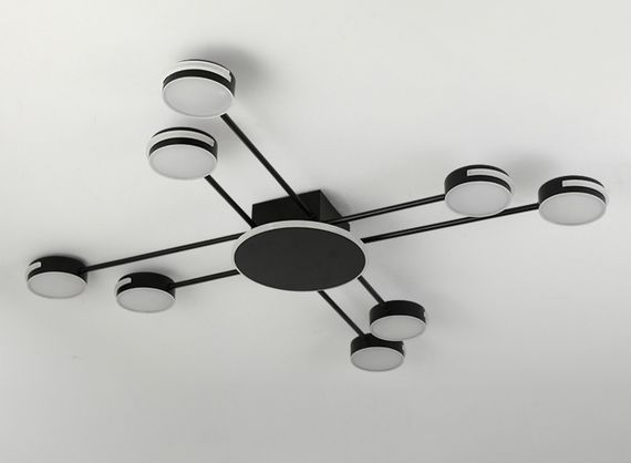 Люстра світлодіодна стельова LED світильник для квартири на стелю лед 27558 Чорний 10х100х100 см. | Зображення 4