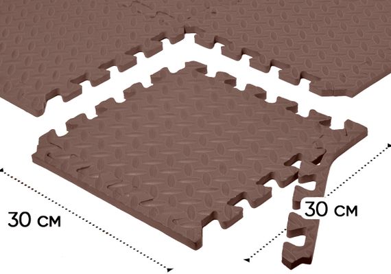 Татамі мат EasyFit 8 шт (30х30 см) ластівчин хвіст коричневий (EF-1950-30-BN) | Зображення 4
