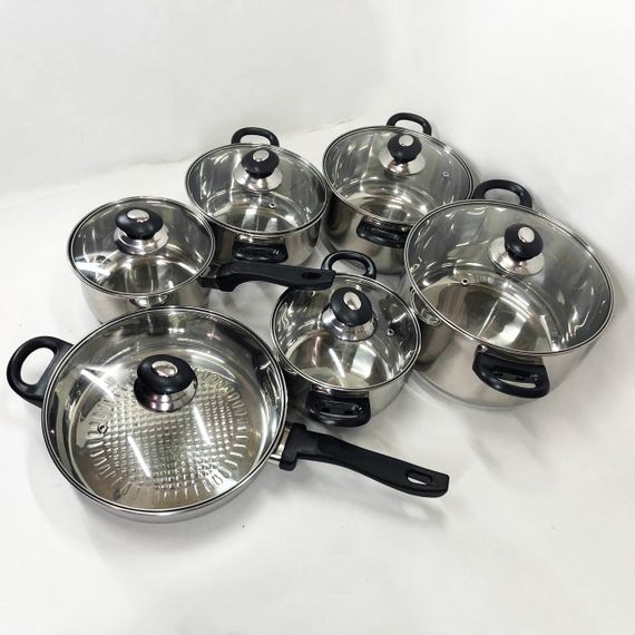 Набір каструль для електроплити FH-219 | Набір для індукційних плит | HK-442 Комплект каструль | Зображення 4