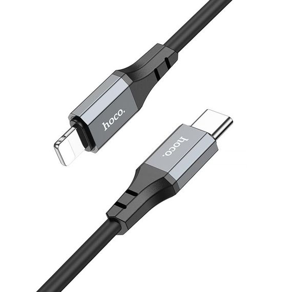 Дата кабель Hoco X86 Spear Type-C to Lightning 20W (1m) Black | Зображення 1