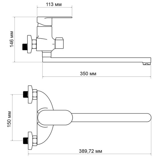Змішувач для ванни Lidz Tani 0052, Chrome (k40) LDTAN0052CRM44960 | Зображення 1