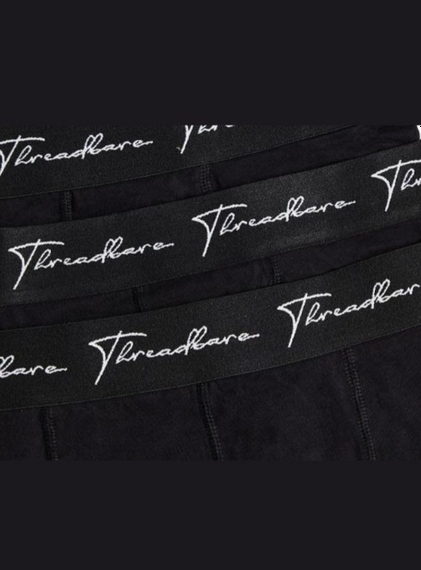 Набір чоловічих анатомічних трусів боксерів Threadbare Black Hipster  Boxers 3 шт в наборі | Зображення 2