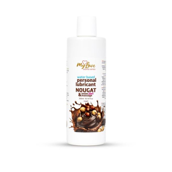 2в1 лубрикант та масажний гель - MyLove Aroma Series Intim&Massage Nougat, 300 мл Sex Aura